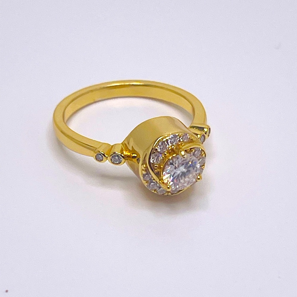 VVS GRA Certified 14k Yellow Gold Vermeil Urn Ring - Keepsake Jewelry for ashes